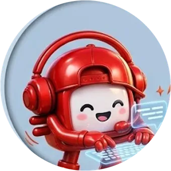 MiOSbot typing a reply on a glowing keyboard
